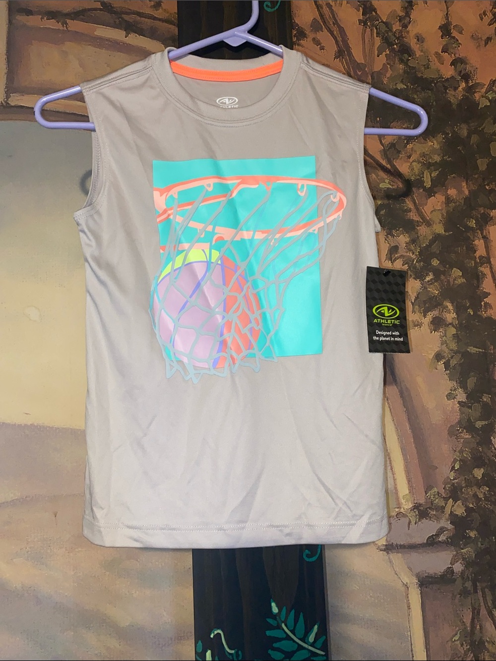 Basketball muscle tank pastel colors